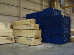 lumber pile inside warehouse