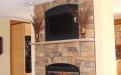 fireplace inside modular home